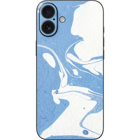 Marbleized Blue iPhone 16 Plus Skin